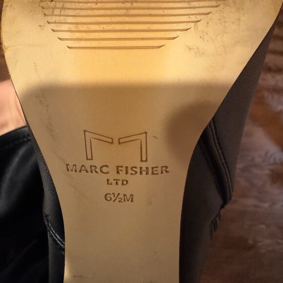 Black Over-the-Knee Boots Block Heel-4in - Picture 4 of 8